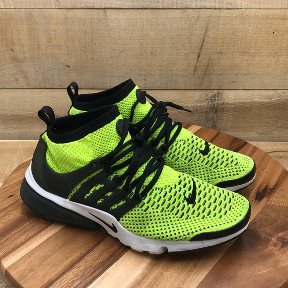 Nike Other - Nike Men’s Air Presto Flyknit Volt Neon Black 835570-701 Running Shoes Size 11